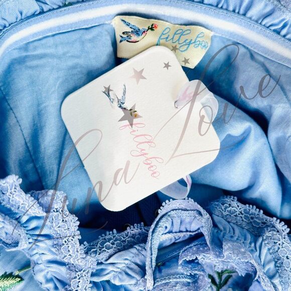 FILLYBOO Meadow Halter Mini Dress In Periwinkle NWT - Picture 12 of 13